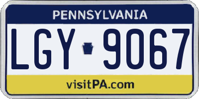 PA license plate LGY9067
