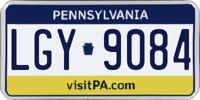 PA license plate LGY9084