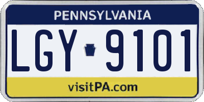 PA license plate LGY9101