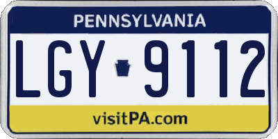 PA license plate LGY9112