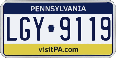 PA license plate LGY9119