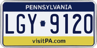 PA license plate LGY9120