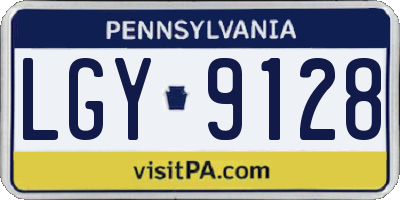 PA license plate LGY9128