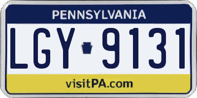 PA license plate LGY9131