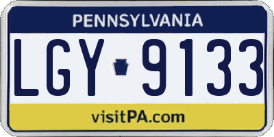 PA license plate LGY9133