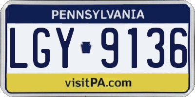PA license plate LGY9136