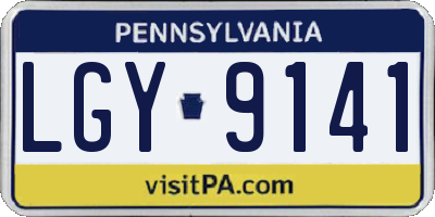 PA license plate LGY9141
