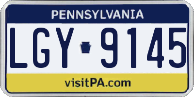 PA license plate LGY9145