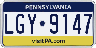 PA license plate LGY9147