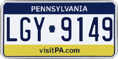 PA license plate LGY9149