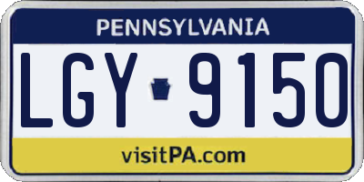 PA license plate LGY9150
