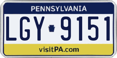 PA license plate LGY9151