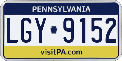 PA license plate LGY9152