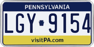 PA license plate LGY9154