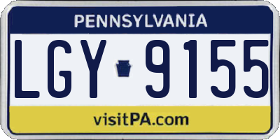 PA license plate LGY9155