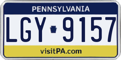 PA license plate LGY9157