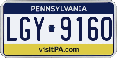 PA license plate LGY9160