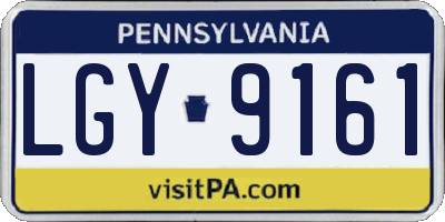 PA license plate LGY9161