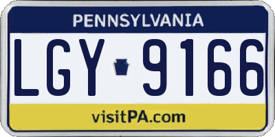PA license plate LGY9166
