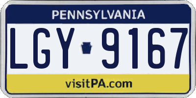 PA license plate LGY9167
