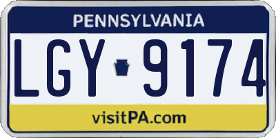 PA license plate LGY9174