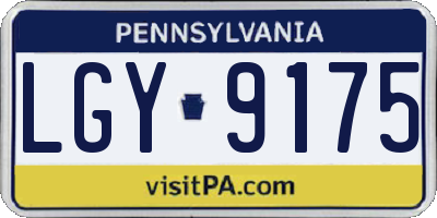 PA license plate LGY9175