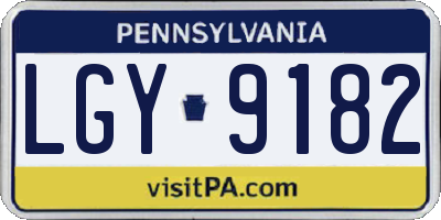 PA license plate LGY9182