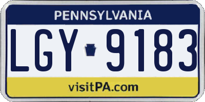 PA license plate LGY9183