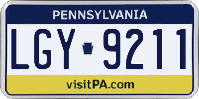 PA license plate LGY9211