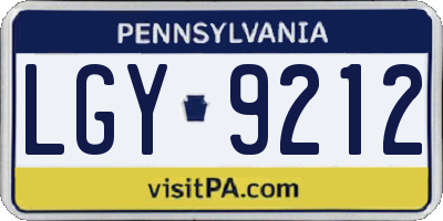 PA license plate LGY9212