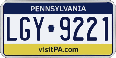 PA license plate LGY9221