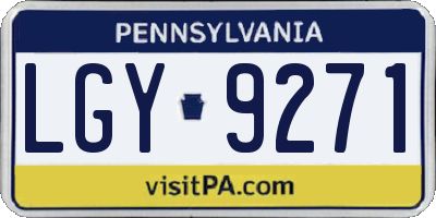PA license plate LGY9271