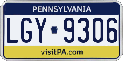 PA license plate LGY9306