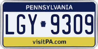 PA license plate LGY9309