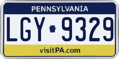 PA license plate LGY9329