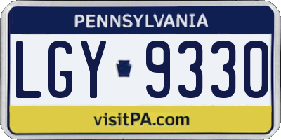 PA license plate LGY9330
