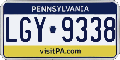 PA license plate LGY9338