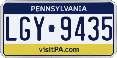 PA license plate LGY9435