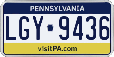 PA license plate LGY9436