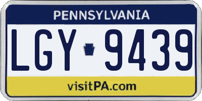 PA license plate LGY9439