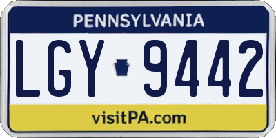 PA license plate LGY9442