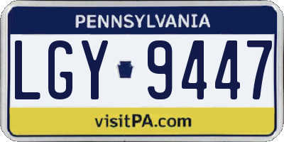 PA license plate LGY9447