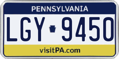 PA license plate LGY9450
