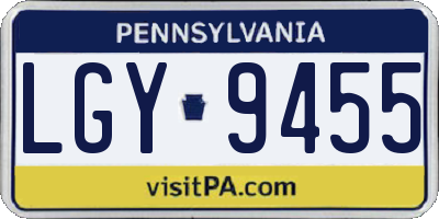PA license plate LGY9455
