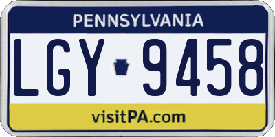 PA license plate LGY9458