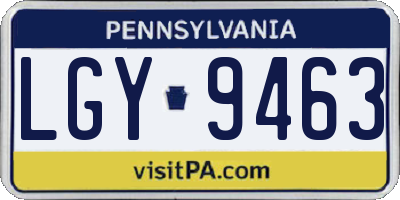 PA license plate LGY9463
