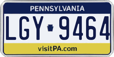 PA license plate LGY9464