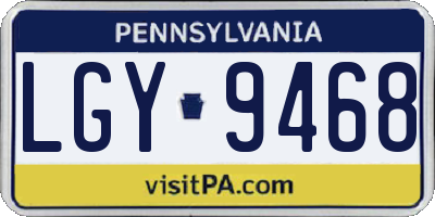 PA license plate LGY9468