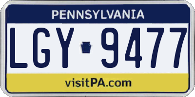 PA license plate LGY9477