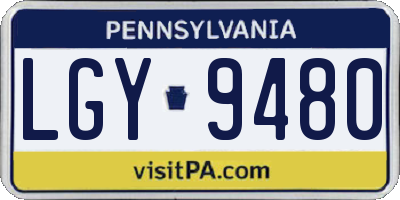 PA license plate LGY9480